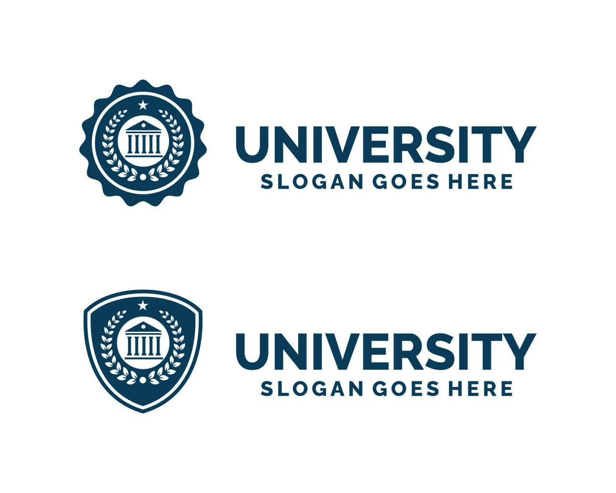 Università logo design vettore illustrazione