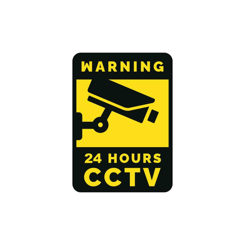 avvertimento cctv sorveglianza etichetta icona isolato su bianca sfondo vettore
