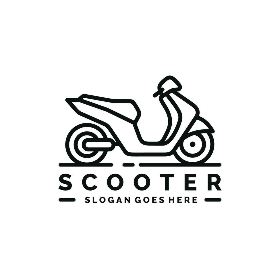 scooter motocicletta logo design vettore illustrazione