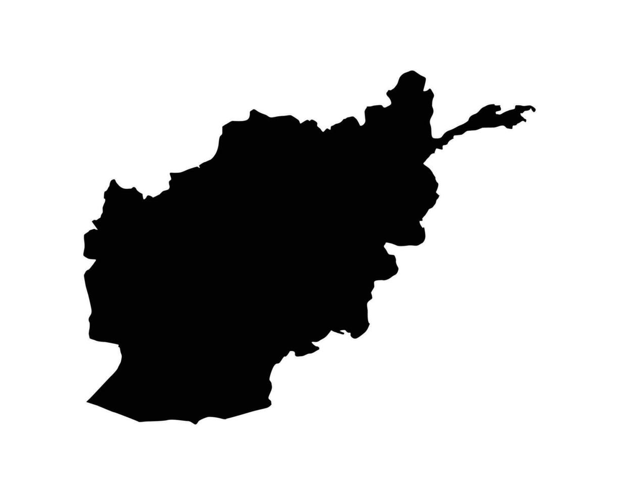 silhouette carta geografica di afghanistan vettore