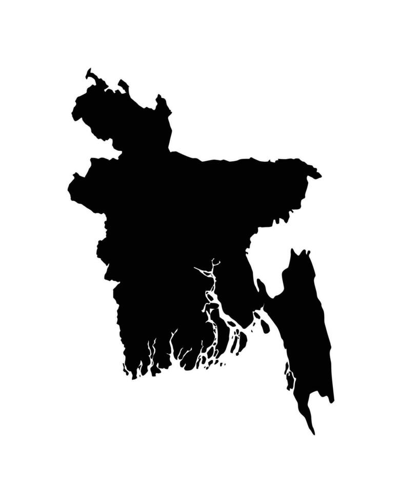 silhouette carta geografica di bangladesh vettore