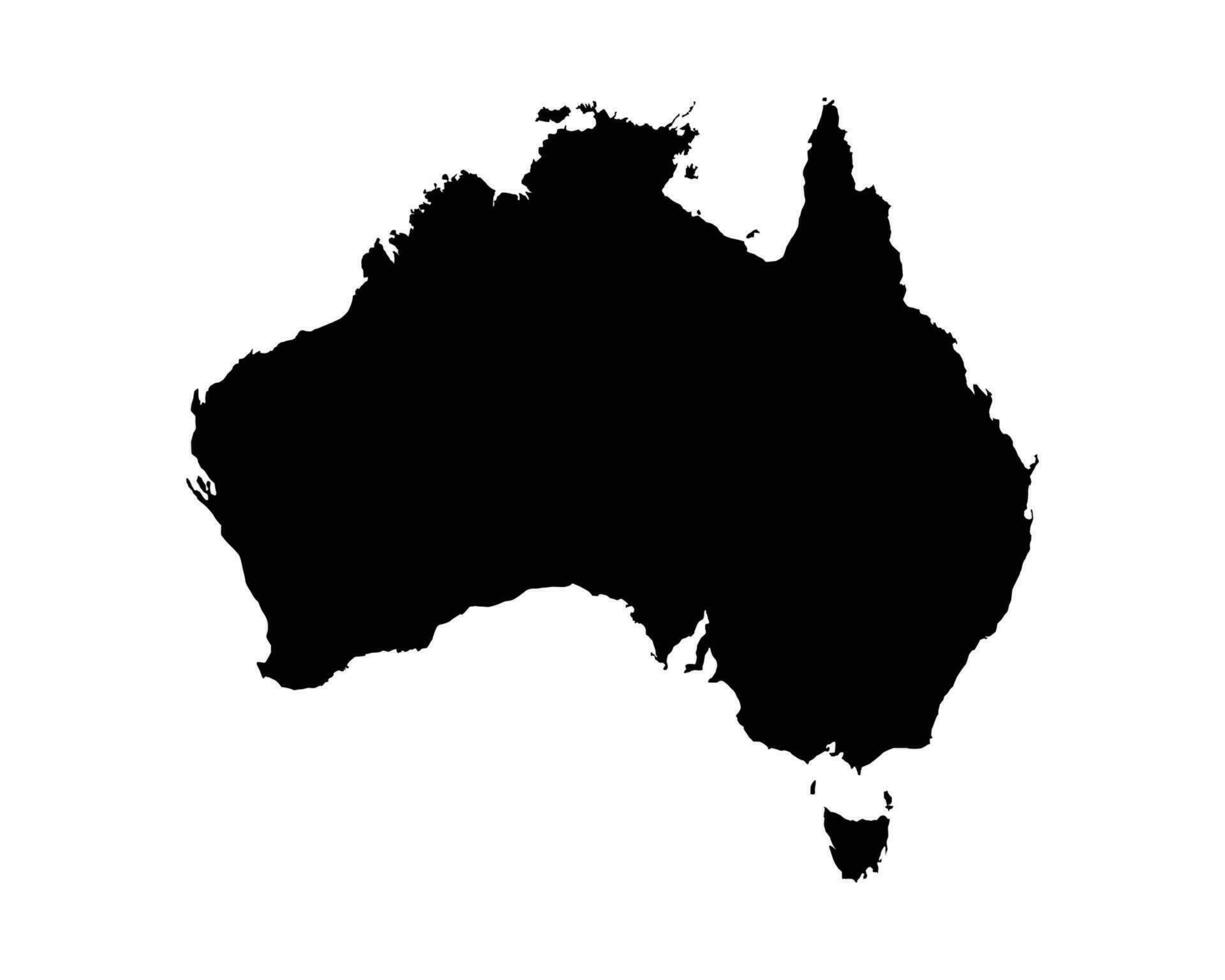 silhouette carta geografica di Australia vettore