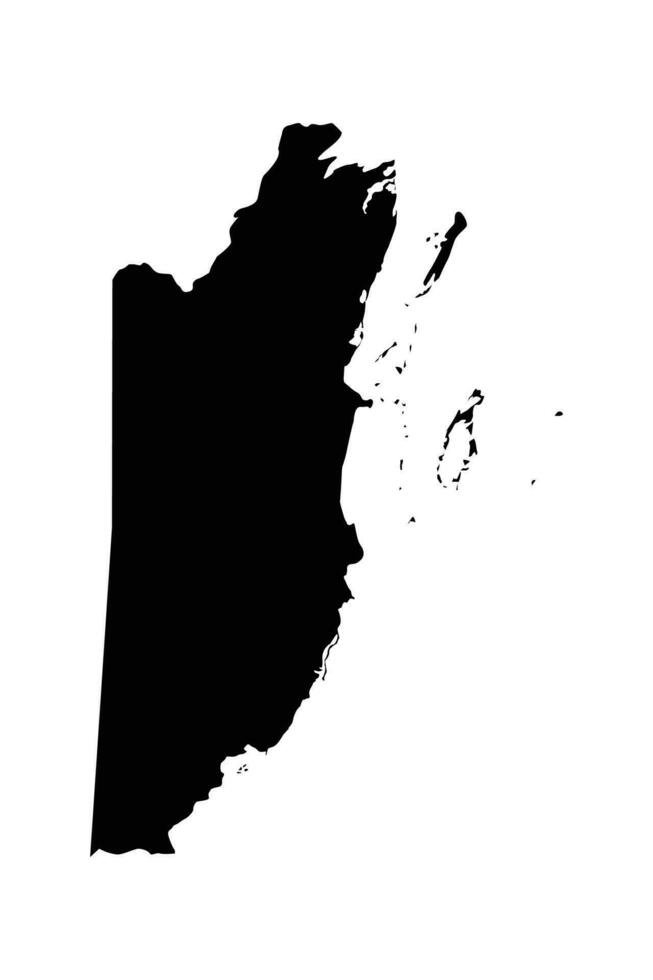 silhouette carta geografica di belize vettore