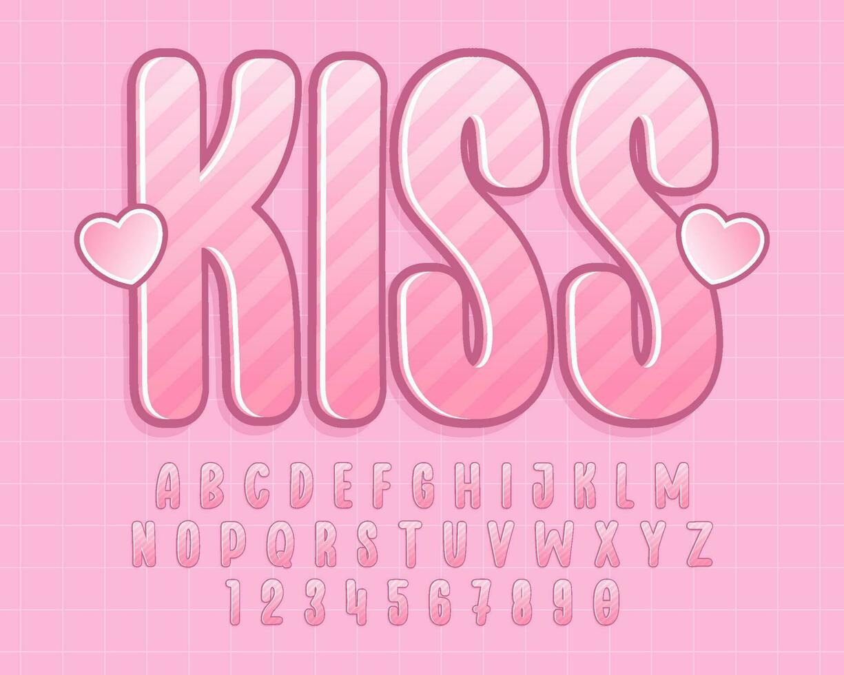 decorativo bacio modificabile testo effetto vettore design