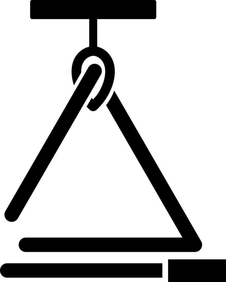 triangolo musicale elemento nel glifo icona. vettore