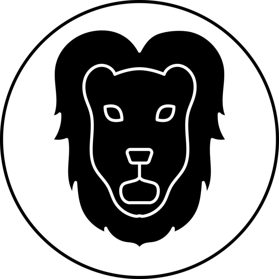 zodiaco Leo cartello o icona nel nero e bianca colore. vettore