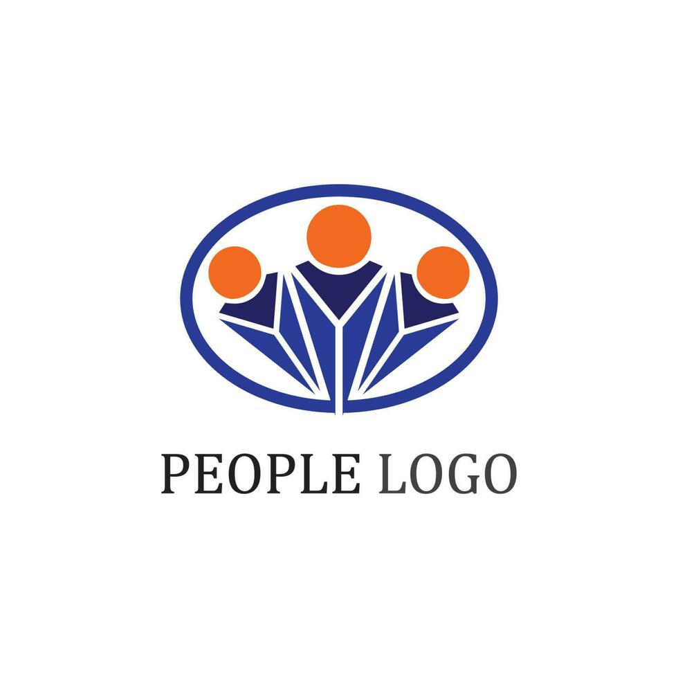 logo delle persone, squadra, persone di successo lavorano, gruppo e comunità, società del gruppo e logo aziendale vettore e cura del design, logo di successo dell'icona della famiglia