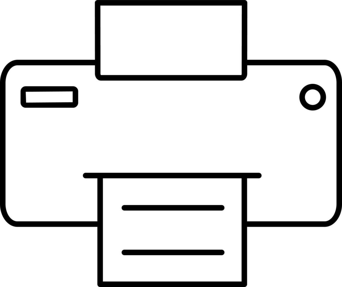 vettore illustrazione di stampante nel nero linea arte.
