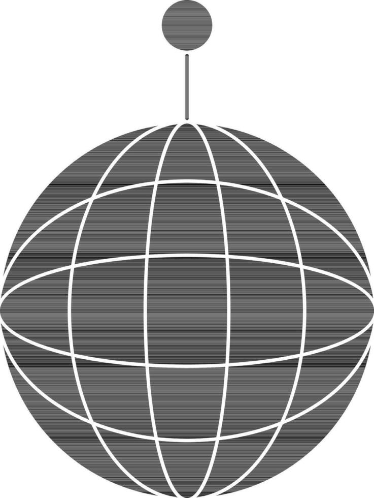 piatto stile discoteca palla icona nel nero e bianca colore. vettore