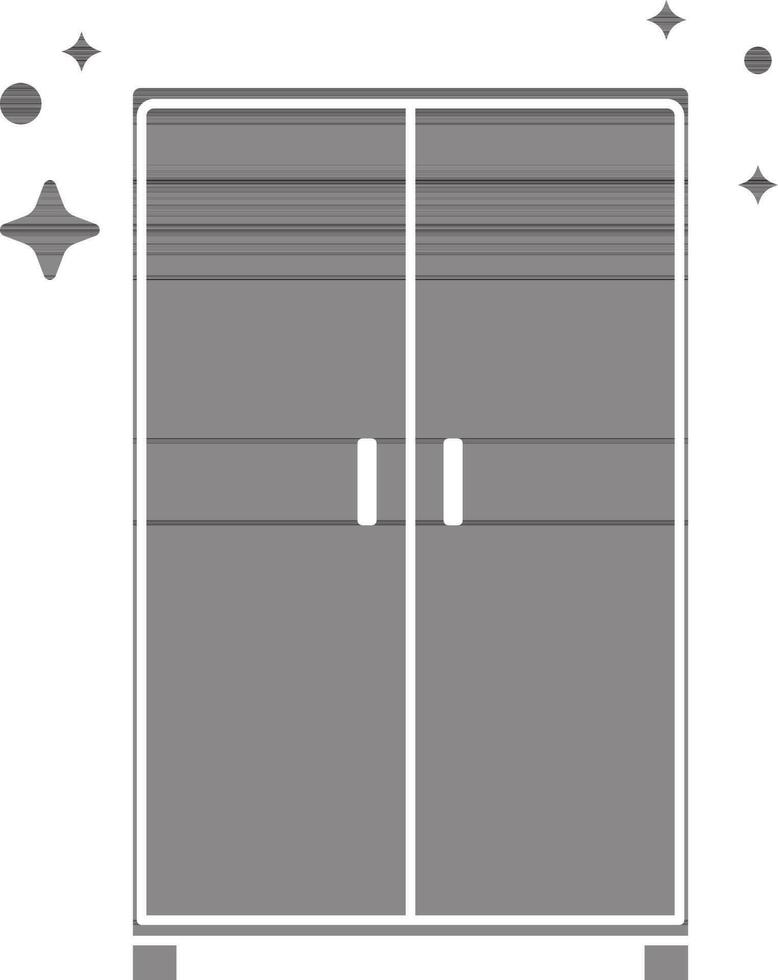 almirah icona nel nero e bianca colore. vettore