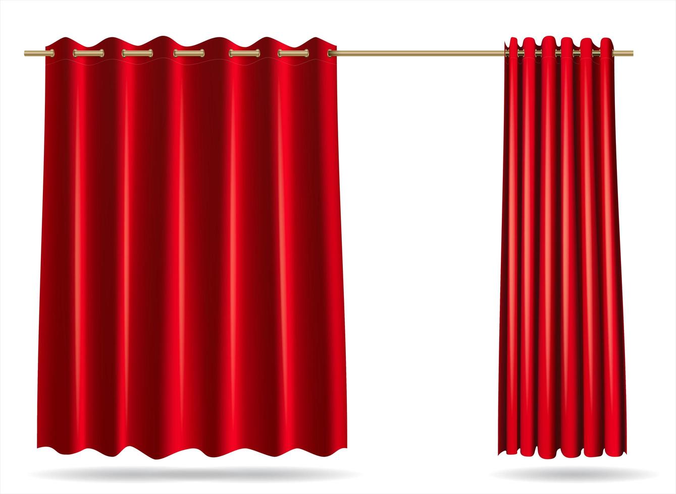 set di copertura per spogliatoi con tenda rossa vettore