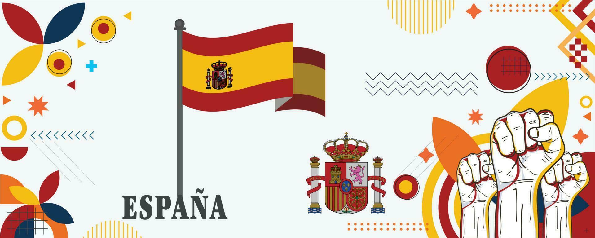 Spagna nazionale giorno bandiera design vettore eps
