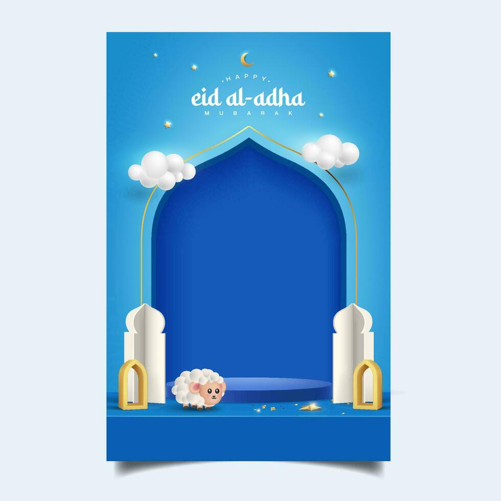 islamico realistico vacanza manifesto, adatto per Ramadan, eid fitri, eid adha e maulid. vettore