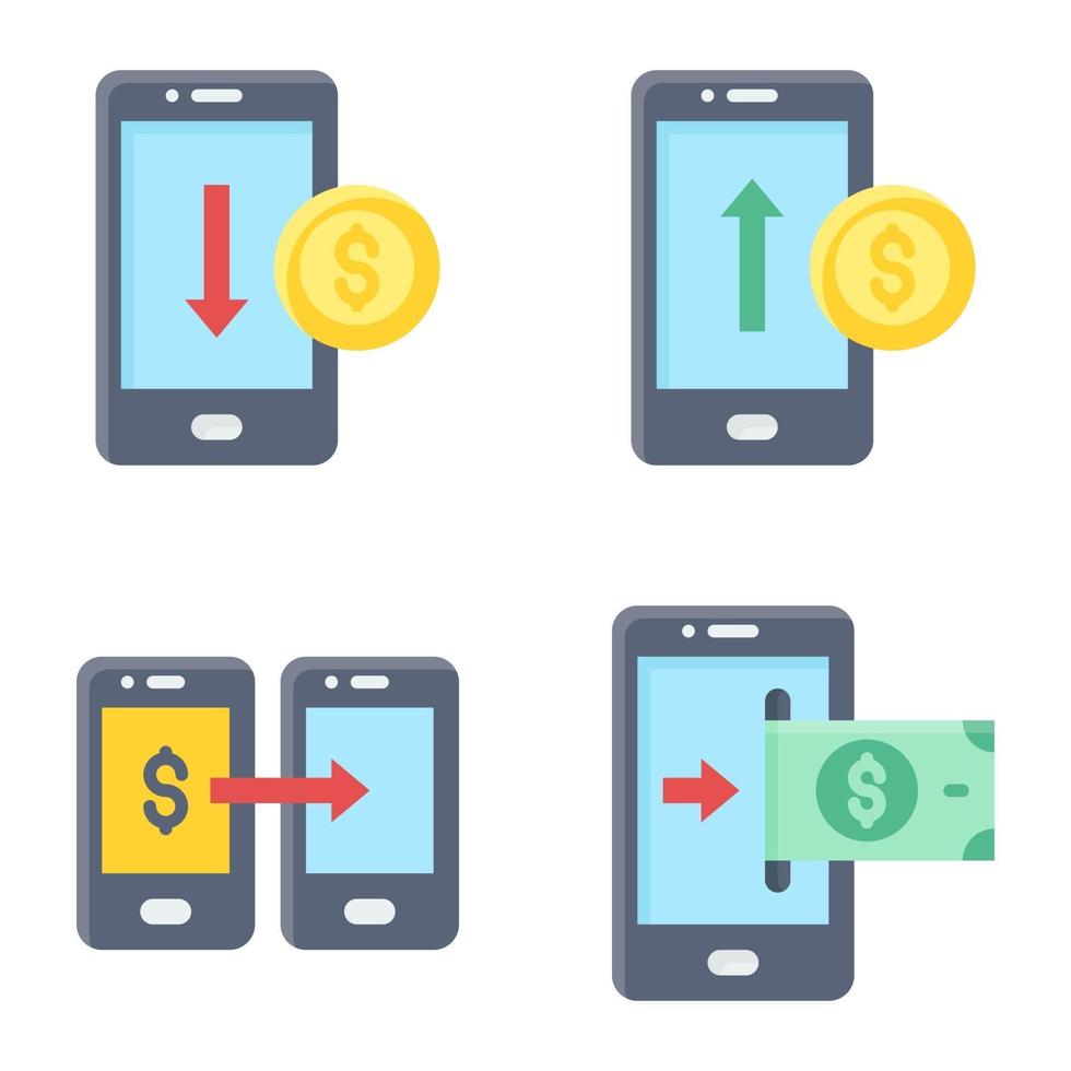 set di icone di pagamento mobile vettore relativo al pagamento