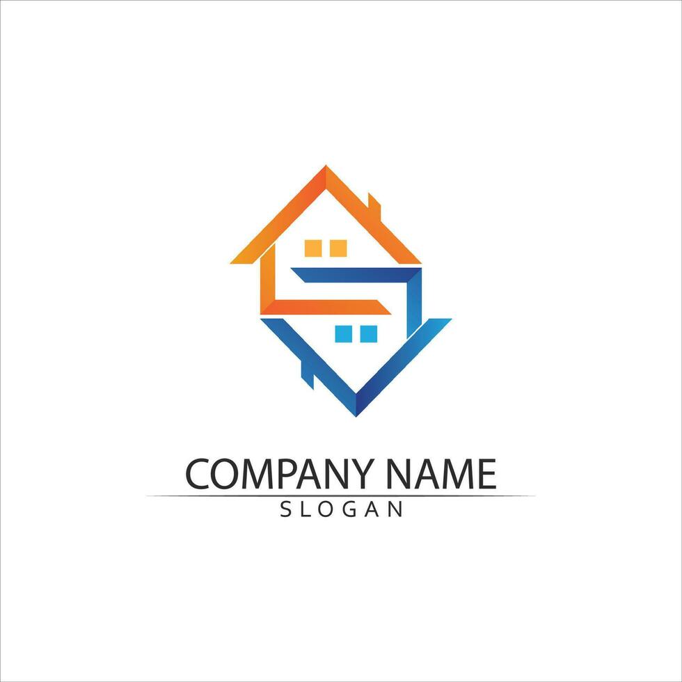 modello di icone logo vettoriale di edifici immobiliari e domestici