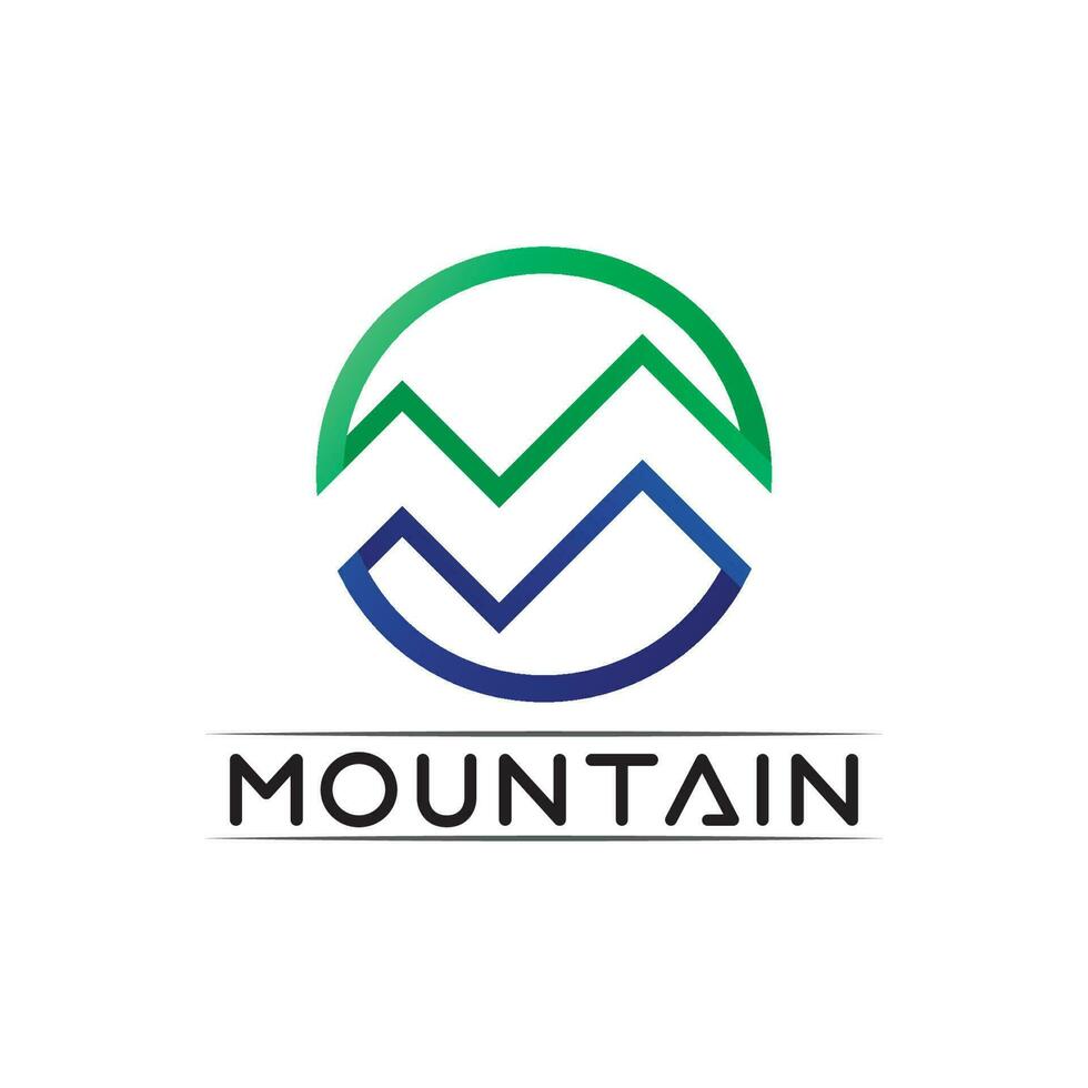 logo icona di montagna vettore