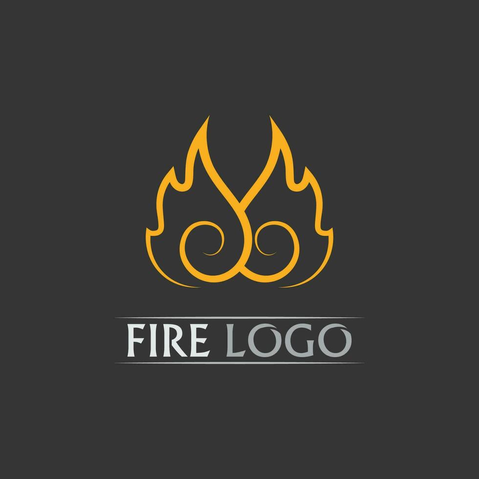 logo e icona del fuoco, elemento fiammeggiante caldo vettore fiamma illustrazione design energia, caldo, avvertimento, segno di cottura, logo, icona, luce, calore di potenza