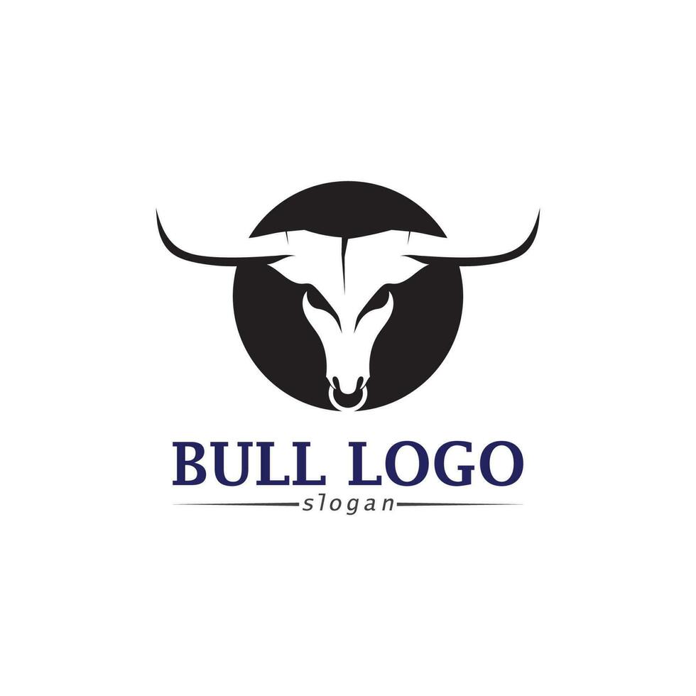 logo e simboli del corno di toro modello icone app vector