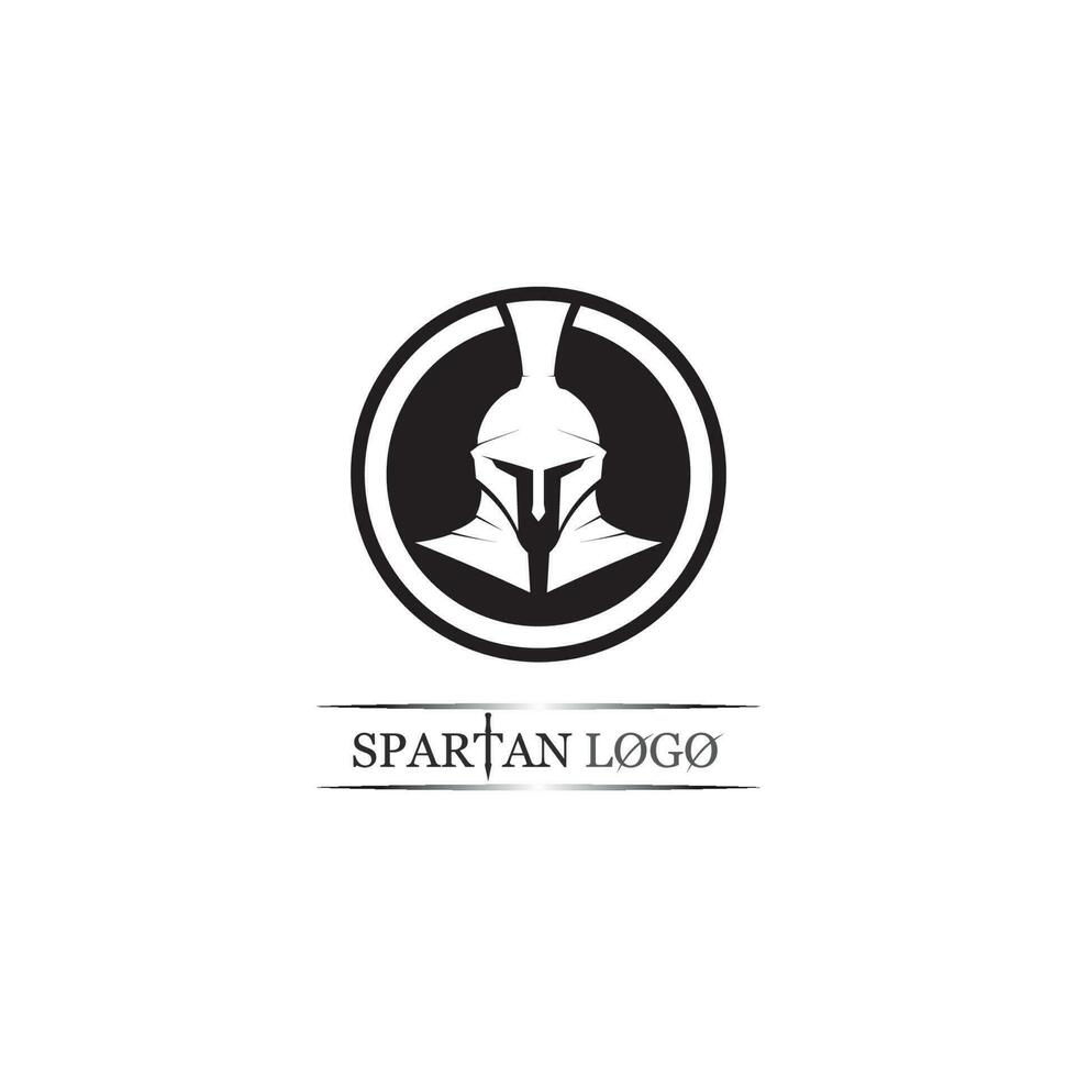 modello di logo casco spartano vettore