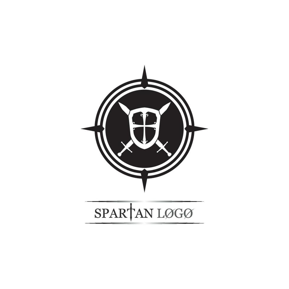 modello di logo casco spartano vettore