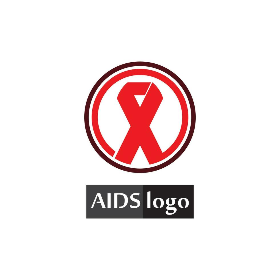 logo del nastro di aiuti e disegno vettoriale della giornata mondiale dell'AIDS