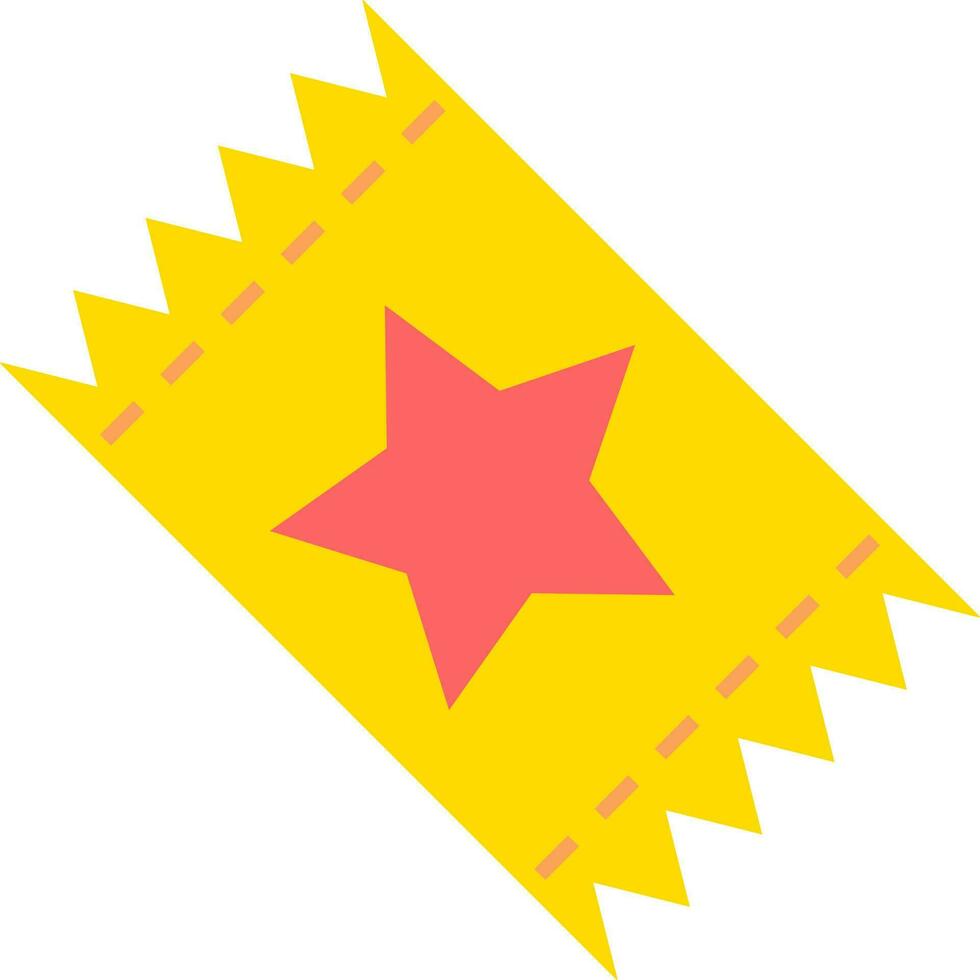 stella biglietto icona nel giallo e rosso colore. vettore