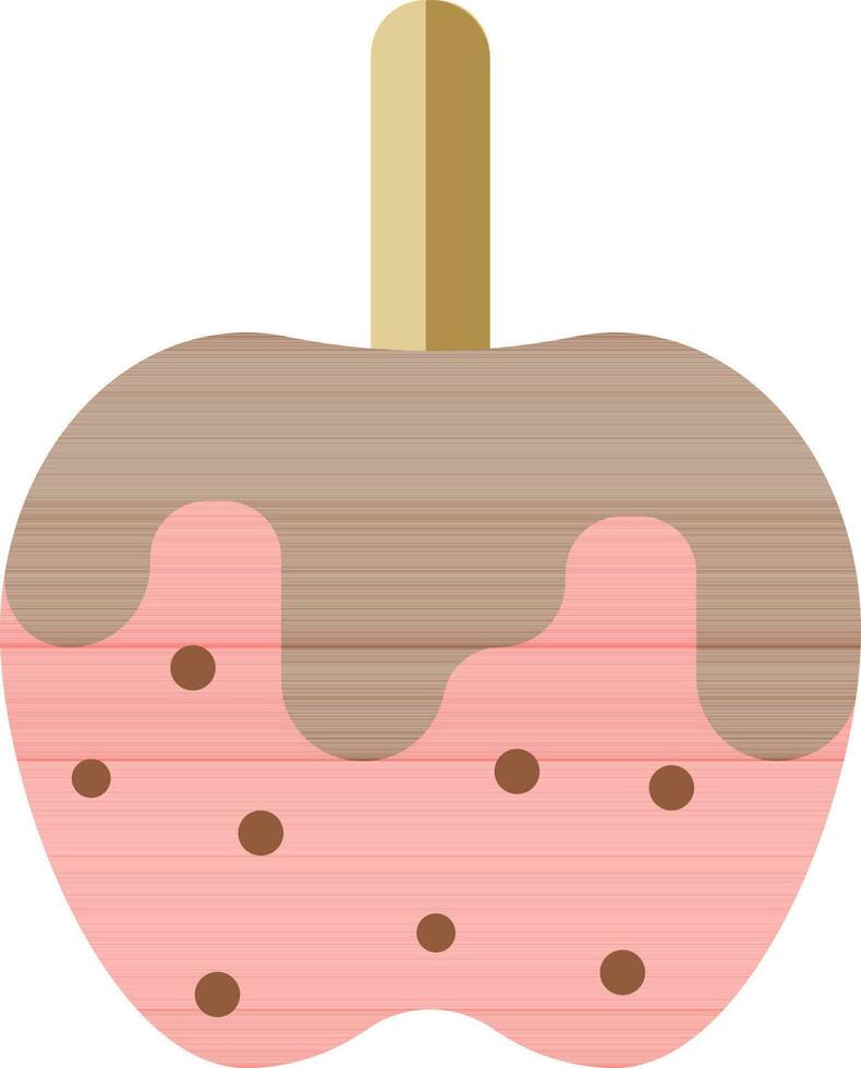 caramella Mela icona nel rosso e Marrone colore. vettore
