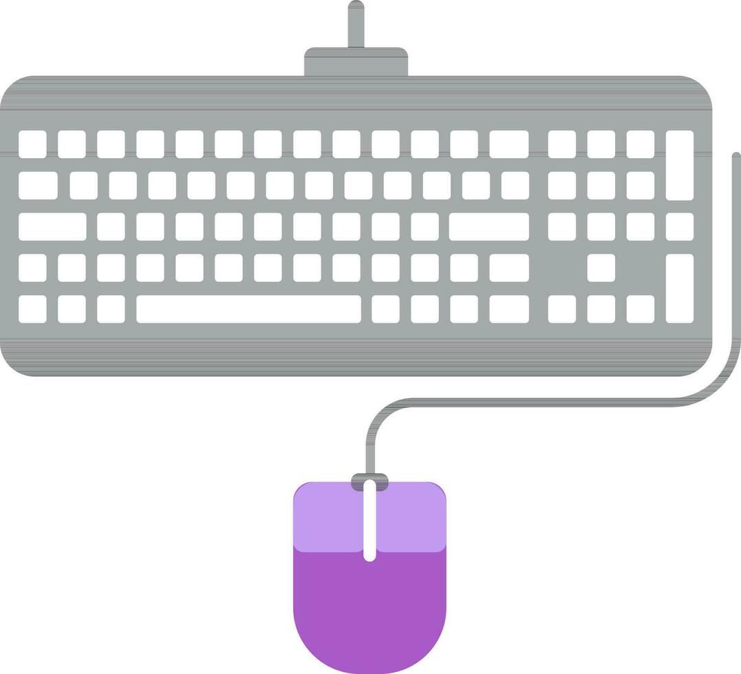 vettore illustrazione di tastiera e topo.