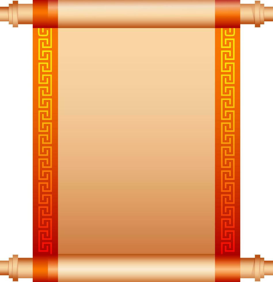 Cinese scorrere lettera nel d'oro e arancia colore. vettore
