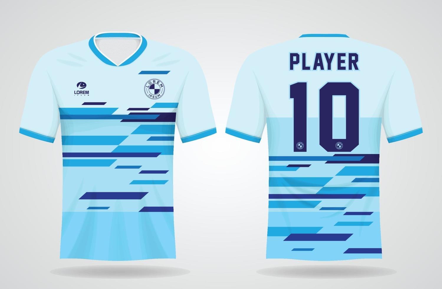 modello di maglia sportiva blu per le divise della squadra e il design della maglietta da calcio vettore