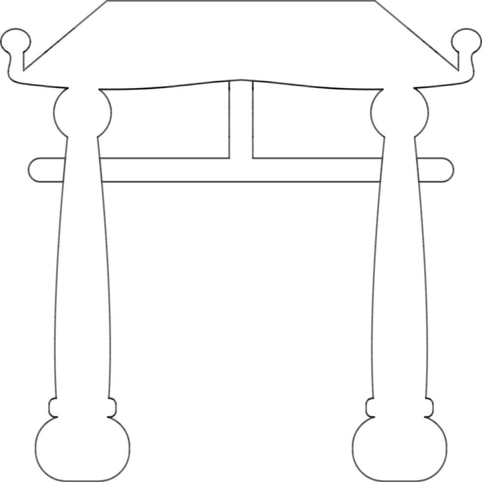 ictus stile di Cinese cancello icona nel illustrazione. vettore