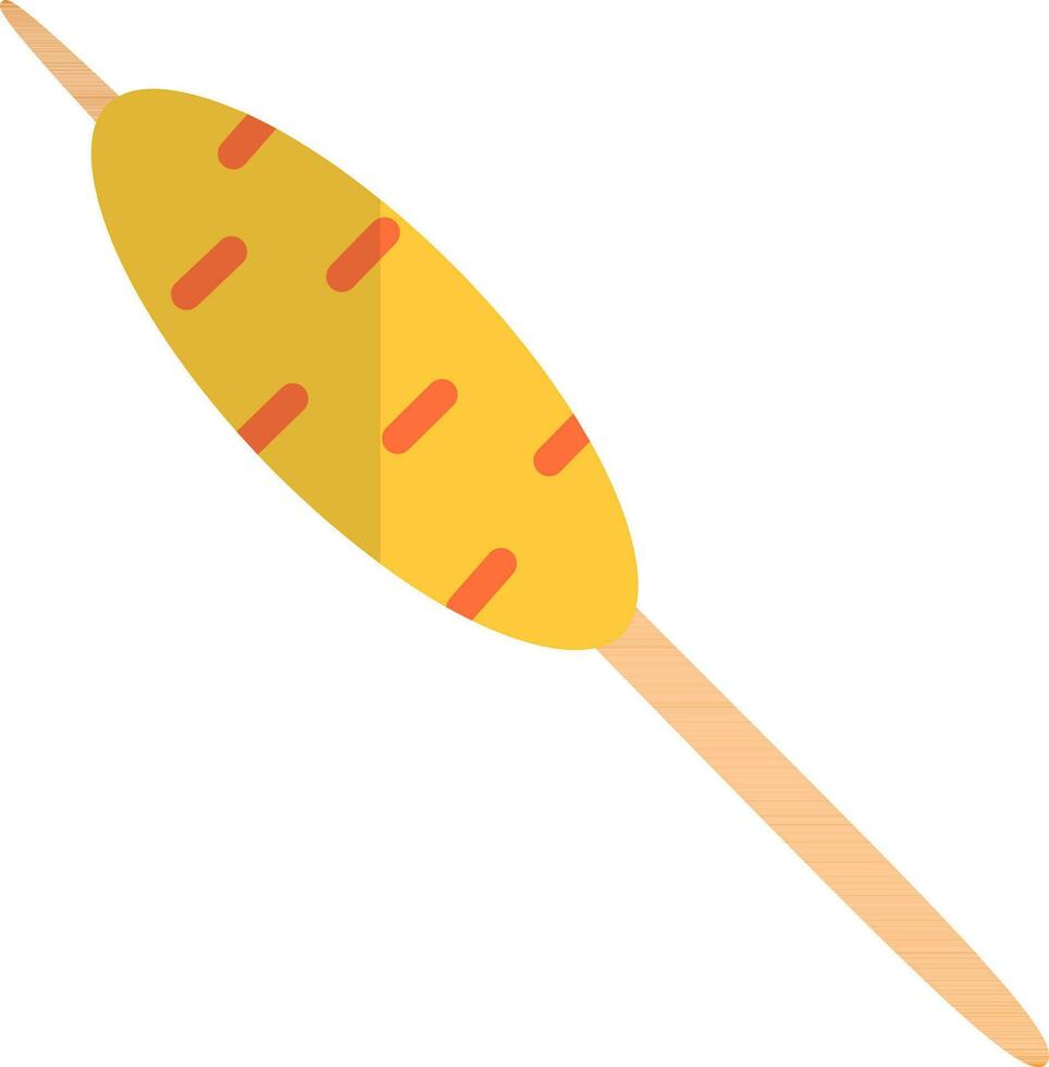 salsiccia spiedo icona nel giallo e arancia colore. vettore