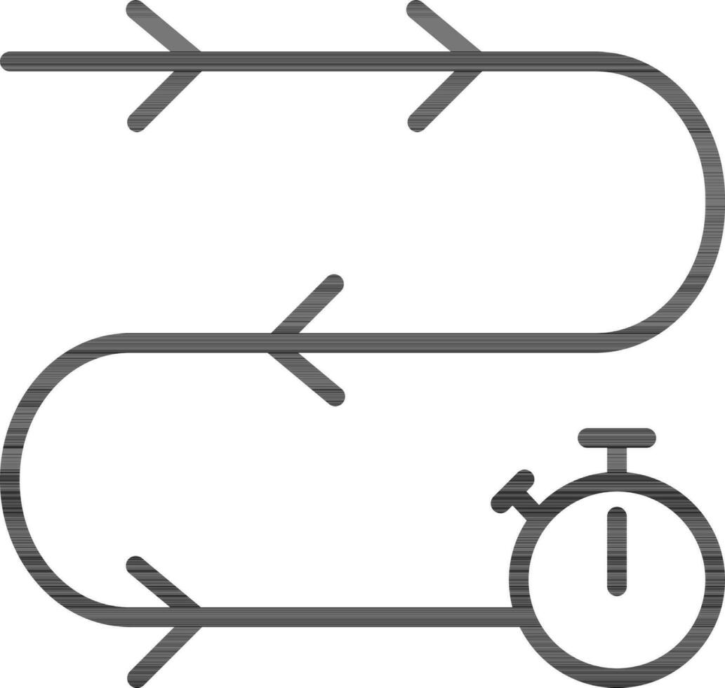 Timer processi freccia icona nel nero schema. vettore