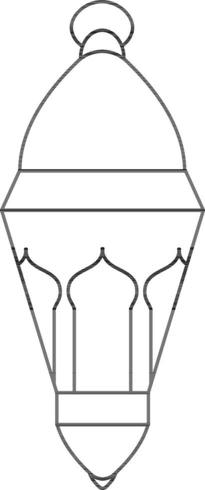 isolato Arabo lampada icona nel nero linea arte. vettore