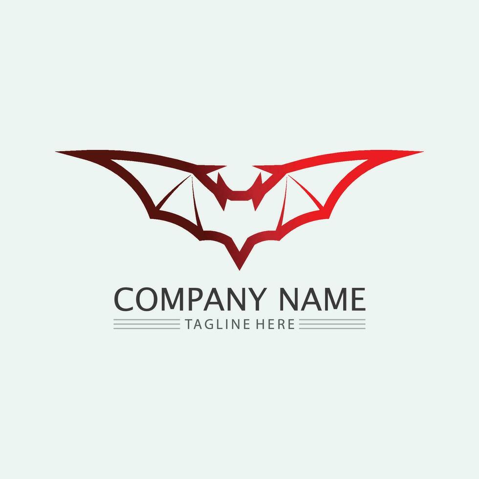 pipistrello logo animale e vettoriale, ali, nero, halloween, vampiro, gotico, illustrazione, design icona pipistrello vettore