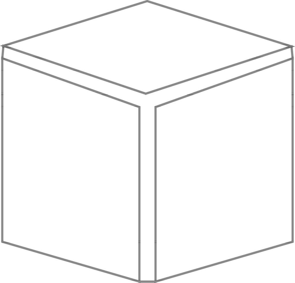 illustrazione di un' scatola fatto di nero linea arte. vettore