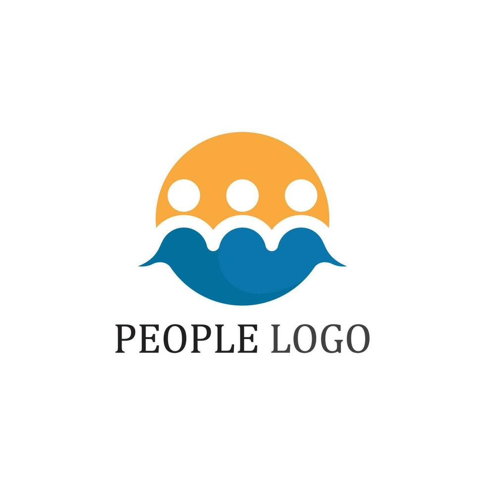 logo delle persone, squadra, persone di successo lavorano, gruppo e comunità, società del gruppo e logo aziendale vettore e cura del design, logo di successo dell'icona della famiglia
