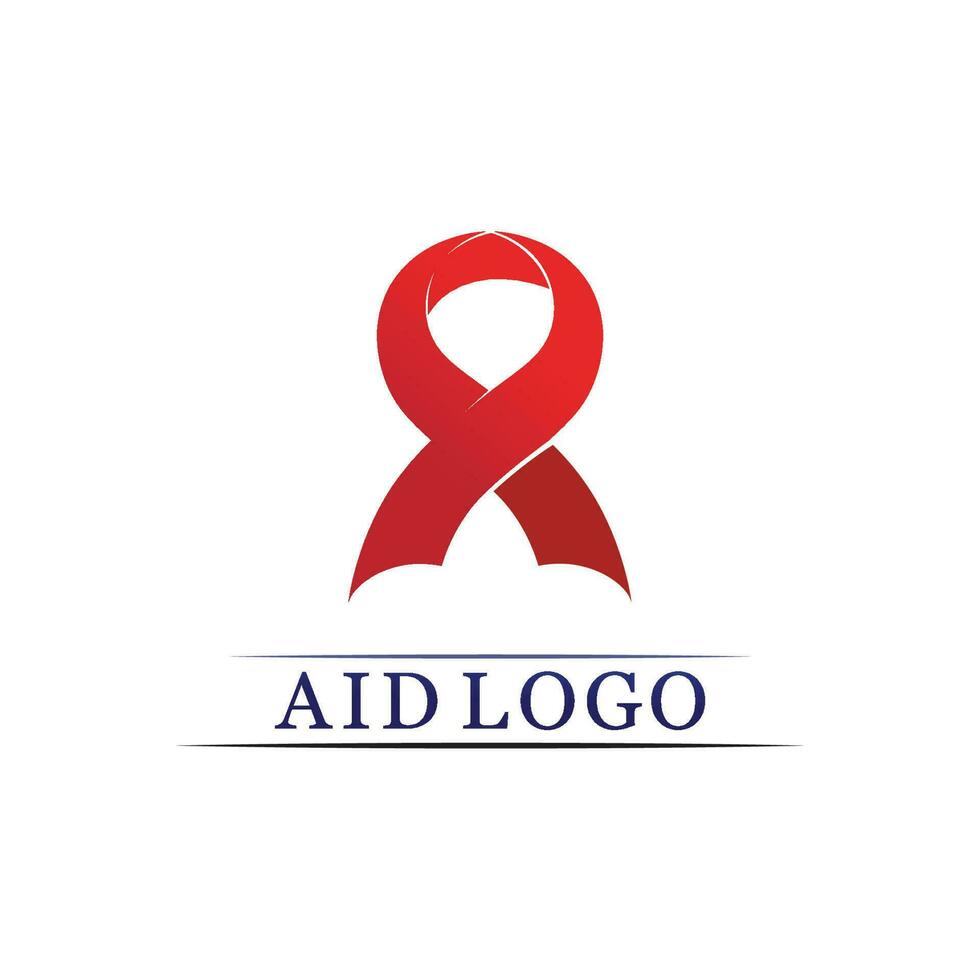 logo del nastro di aiuti e disegno vettoriale della giornata mondiale dell'AIDS