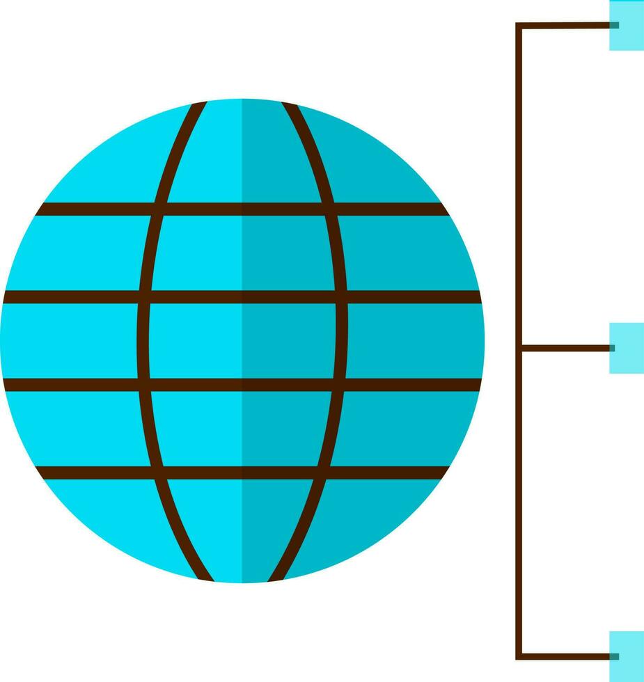 Rete connessione con globo nel blu e Marrone colore. vettore