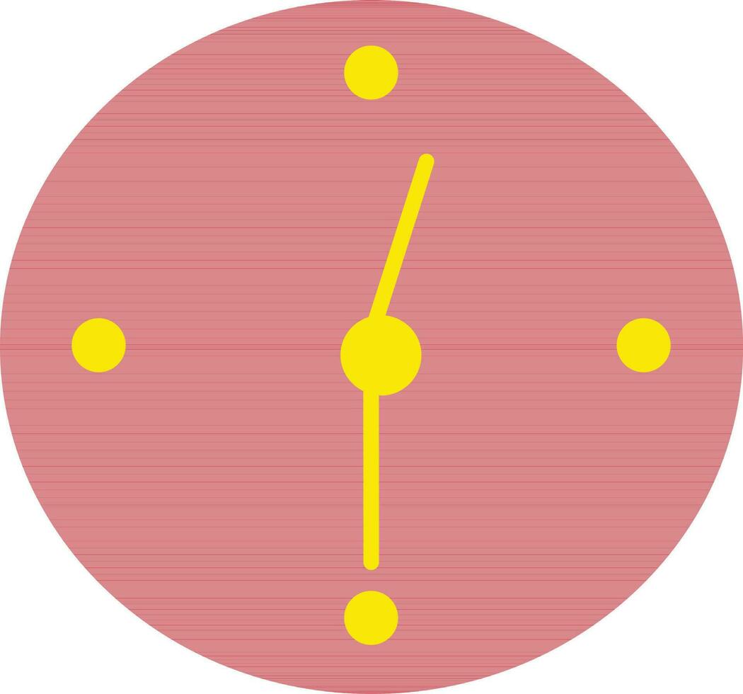 illustrazione di un' parete orologio nel rosso e giallo colore. vettore