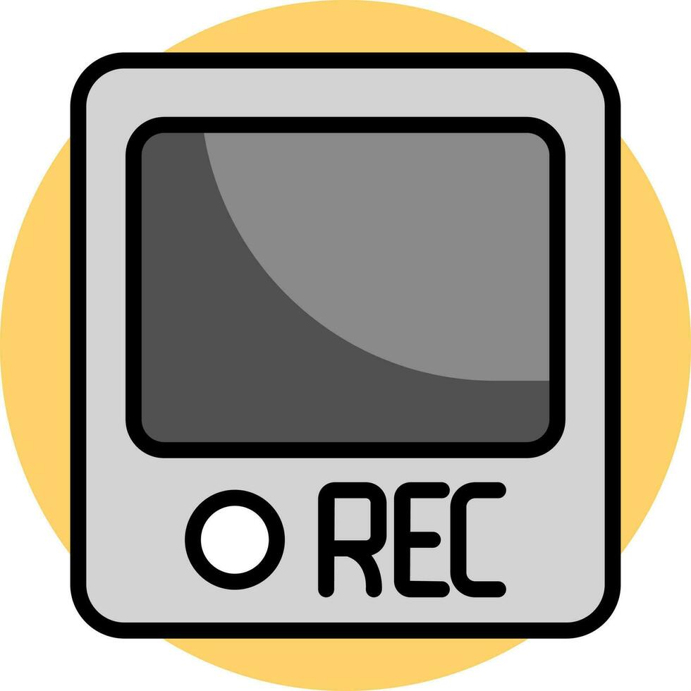 illustrazione di rec registrazione icona nel grigio colore. vettore