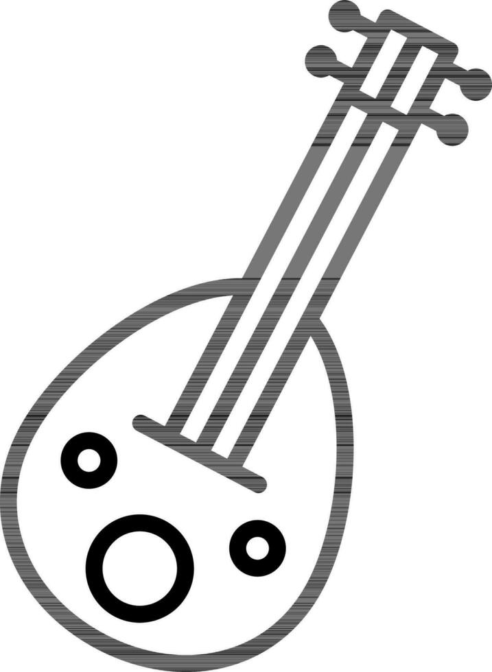 vettore illustrazione di chitarra icona nel nero linea arte.