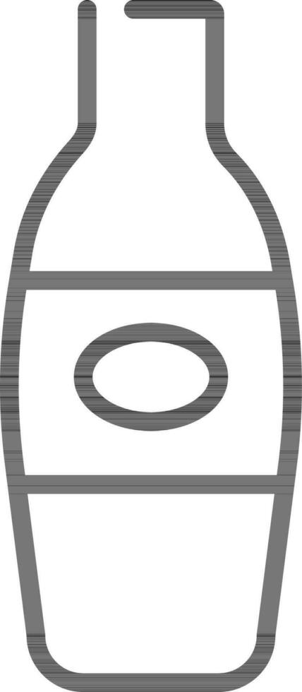 morbido bevanda bottiglia icona nel nero schema. vettore