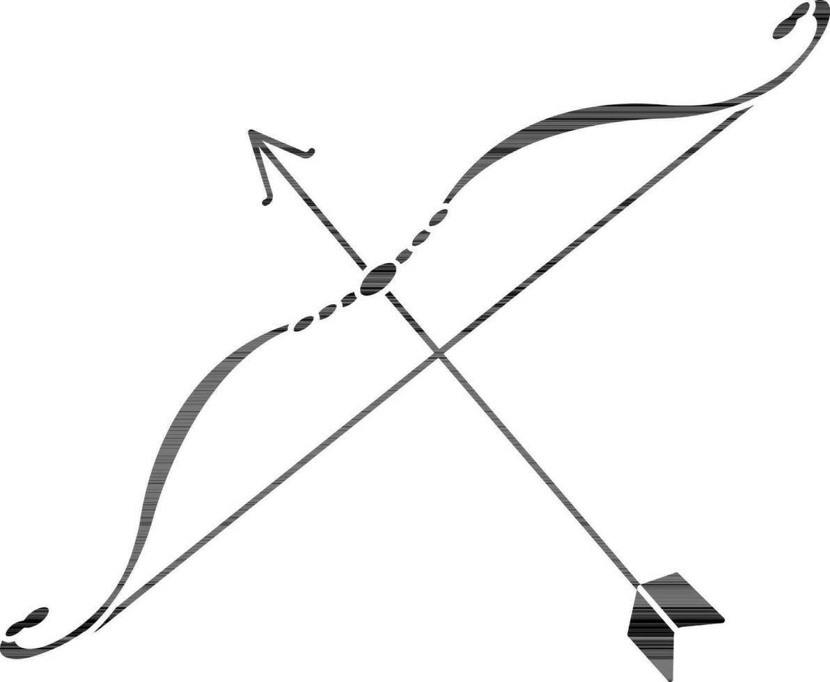 arco e freccia icona nel glifo stile per gioco concetto. vettore