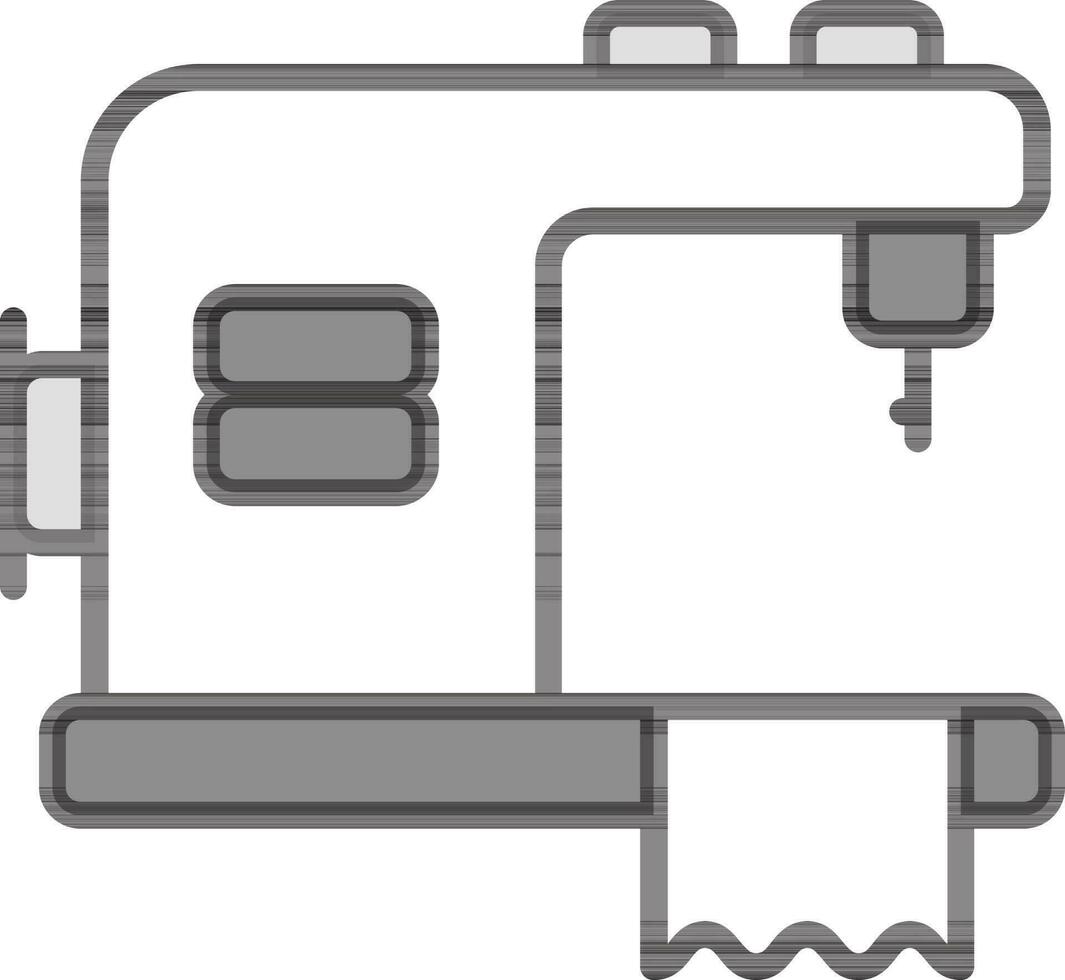 digitale cucire macchina icona nel grigio e bianca colore. vettore