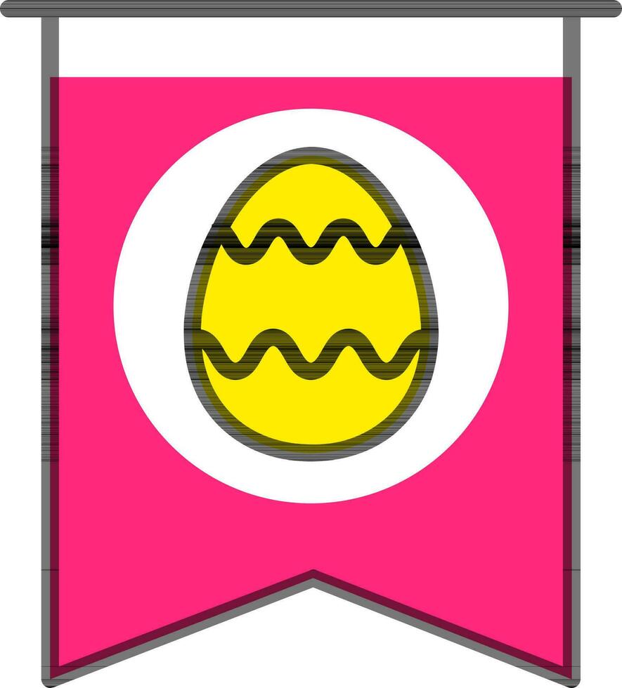 Pasqua uovo segnalibro icona nel rosa e giallo colore. vettore