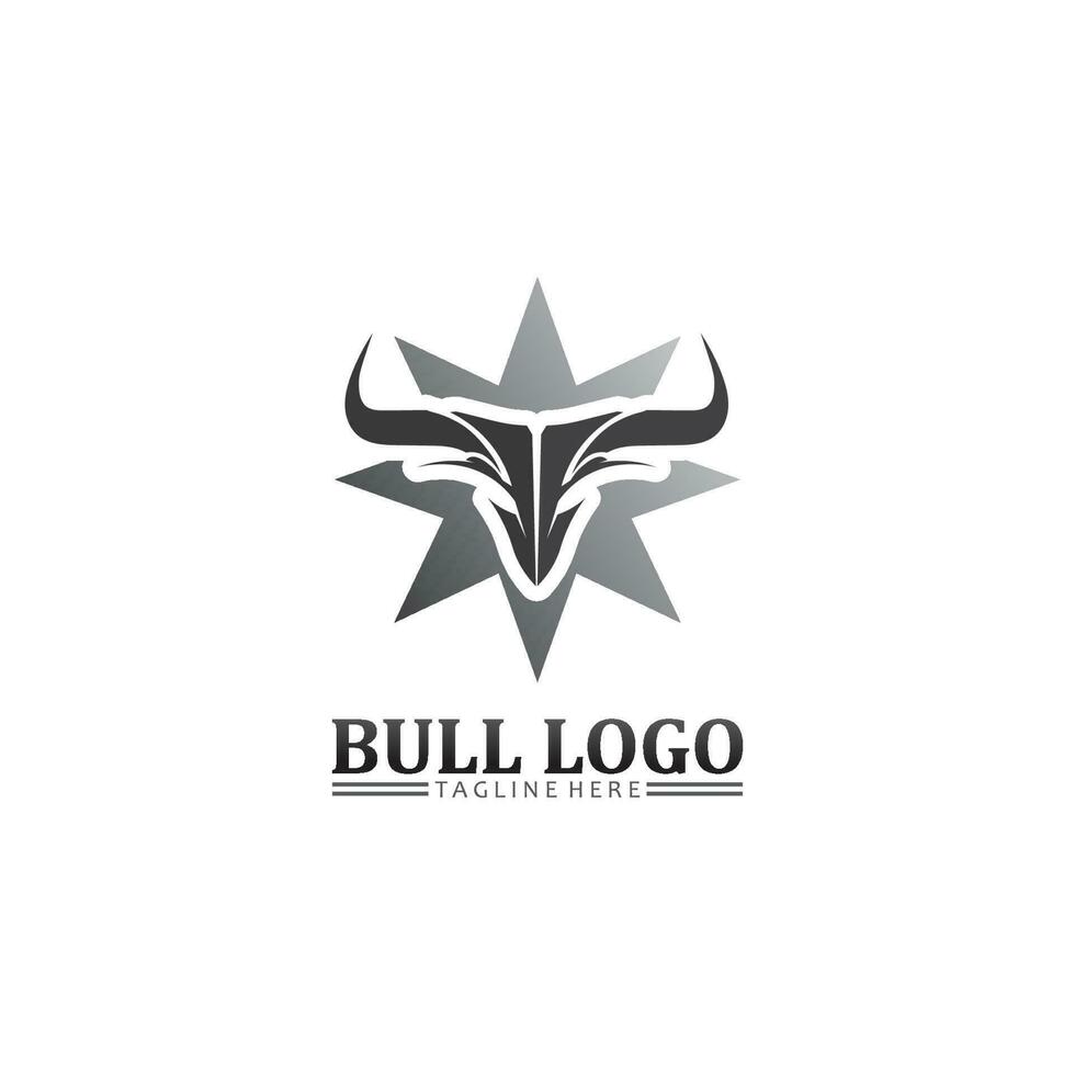 testa di bufalo toro, mucca, logo della mascotte animale vettore di design per bufalo corno sportivo, animale, mammiferi, logo della testa, selvaggio, matador