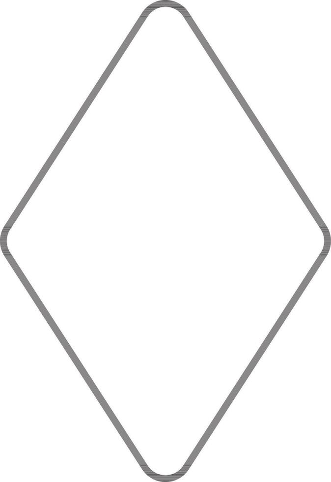 nero linea arte illustrazione di un' diamante giocando carta. vettore