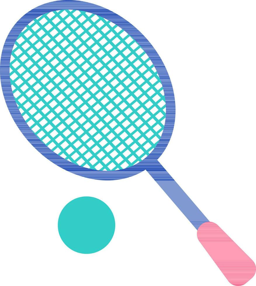tennis icona con palla e badminton per sport. vettore