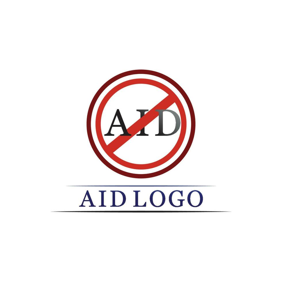 logo del nastro di aiuti e disegno vettoriale della giornata mondiale dell'AIDS